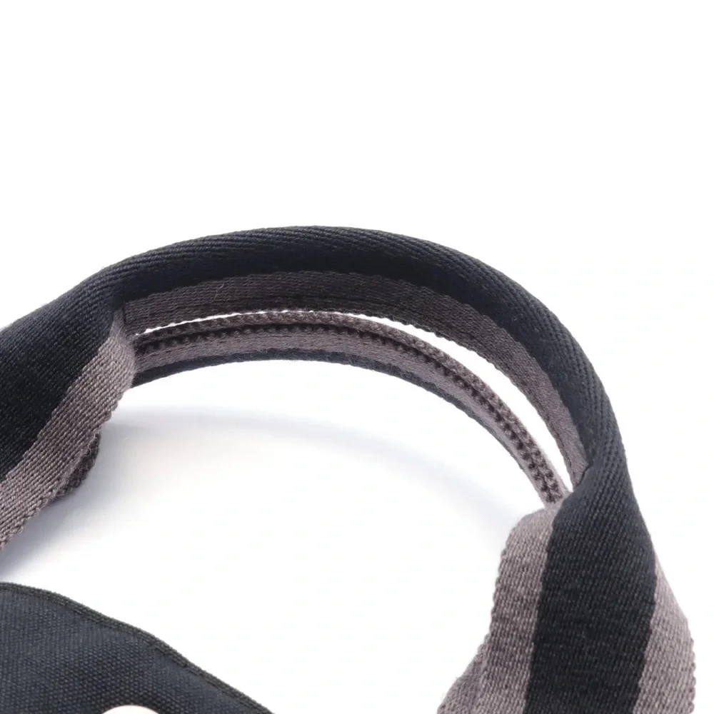 Hermes Fool Toe MM Tote Black Canvass with Silver Hardware. - Picture 8 of 9